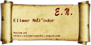 Ellmer Nándor névjegykártya